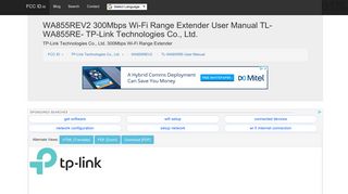 TL-WA855RE-User Manual - FCC ID
