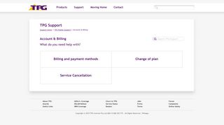 Support – Mobile Accounts and Billing Enquiries - TPG