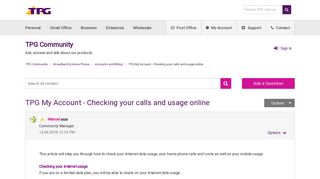 TPG My Account - Checking your calls and usage online - TPG ...