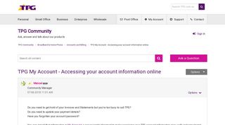 TPG My Account - Accessing your account information online - TPG ...