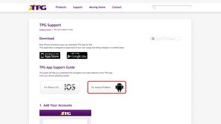 Support – TPG App Support Guide for Android Devices