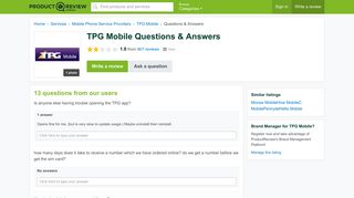 TPG Mobile Questions & Answers - ProductReview.com.au