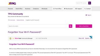Forgotten Your Wi-Fi Password? - TPG Community