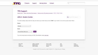 Support – ADSL2+ with Home Phone Modem and Router Guide - TPG