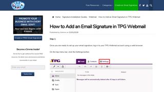 How to Add an Email Signature in TPG Webmail | Gimmio (formerly ...