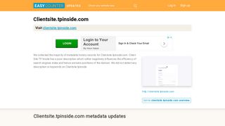 Client Site TP Inside (Clientsite.tpinside.com) - TP Client Site Login