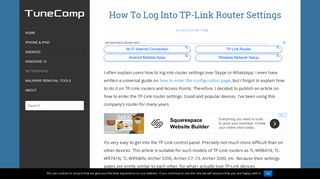 How To Log Into TP-Link Router Settings - TuneComp