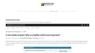 A new shade of green: Why is a healthy credit score important ...