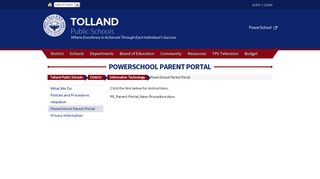 PowerSchool Parent Portal - Tolland Public Schools