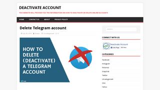 Delete Telegram account - Deactivate Account