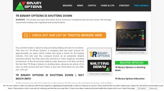 TR Binary Options is shutting down | Learn all about it