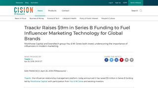 Traackr Raises $9m in Series B Funding to Fuel Influencer Marketing ...