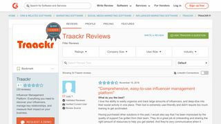 Traackr Reviews 2019 | G2 Crowd