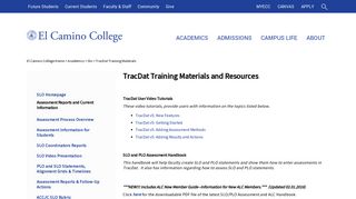 TracDat Training Materials - El Camino College