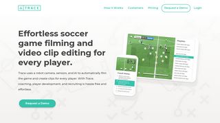 Trace automatic soccer filming and video clip editing.