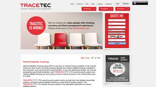 Vehicle Satellite Tracking - Tracetec - Tracking, Recovery, Fleet ...
