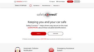 Toyota Safety Connect® Safety and Security System