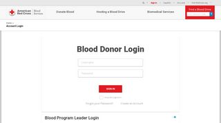Account Login | American Red Cross Blood Services