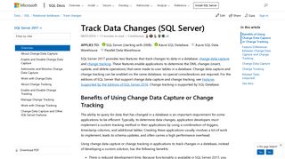 Track Data Changes (SQL Server) - SQL Server | Microsoft Docs