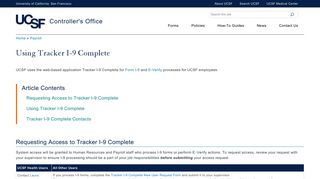 Using Tracker I-9 Complete | Controller's Office