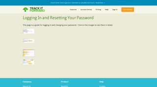 Logging In and Resetting Your Password | Track It Forward