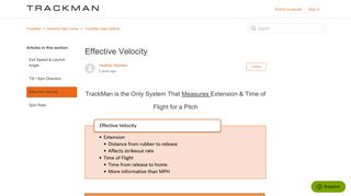 Effective Velocity – TrackMan