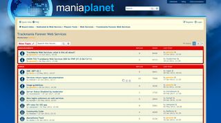 Trackmania Forever Web Services - Maniaplanet Forum