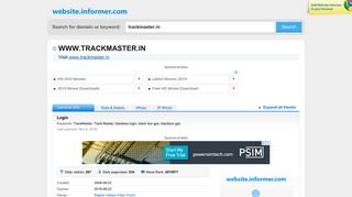 trackmaster.in at Website Informer. Login. Visit Trackmaster.