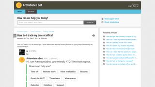 How do I track my time at office? : Attendance Bot