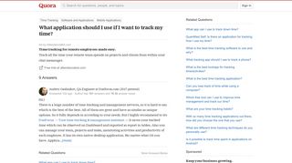 What application should I use if I want to track my time? - Quora