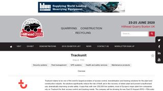 Trackunit - Hillhead 2018 - Quarrying - Construction - Recycling