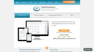 TrackYourHours - Track hours for licensure as an LMFT, LCSW or LPCC