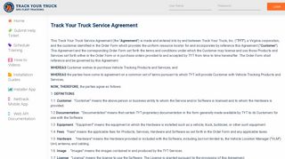 Track Your Truck Service Agreement - TYT Support