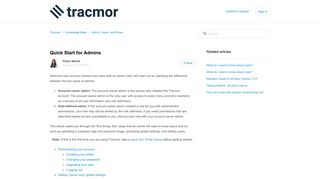 Quick Start for Admins – Tracmor
