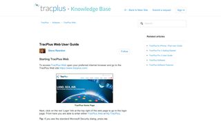 TracPlus Web User Guide – TracPlus