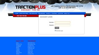 User Log In - Traction Plus Discount Tire Inc.