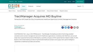 TractManager Acquires MD Buyline - PR Newswire