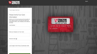 Tractor Supply Co Credit Card: Registration Verification - Citibank