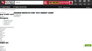 Search Results for pay credit card at Tractor Supply Co.