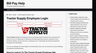 Tractor Supply Employee Login - Bill Pay Help