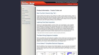 Product Information for Tractor-Trailer - Mitchell Support