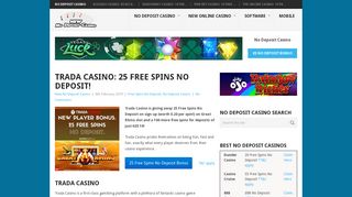 Trada Casino: 25 Free Spins No Deposit! - New No Deposit Casino