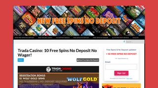 Trada Casino: 25 Free Spins No Deposit - New Free Spins No Deposit