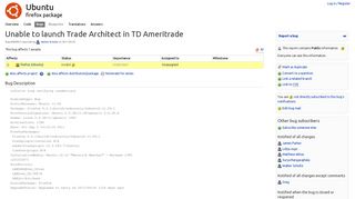Bug #839902 “Unable to launch Trade Architect in TD Ameritrade ...