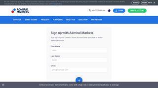 Sign up to open a trading account - Admiral Markets