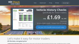 Trade Vehicle History Checks - £1.29 | Trade.vdicheck.co.uk