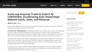 AutoLoop Acquires Trade-In Valet® by CARPHORIA, Accelerating ...