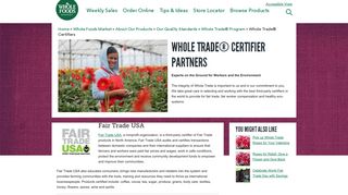 Whole Trade® Certifiers | Whole Foods Market