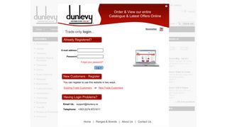 Trade Login - Dunlevy Distributors