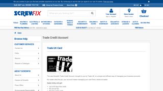 Trade Credit Account | Help | Screwfix Website - Screwfix.com